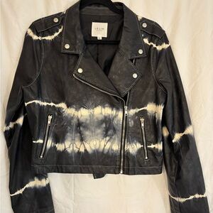 Le Lis Faux Leather Tie Dye Jacket